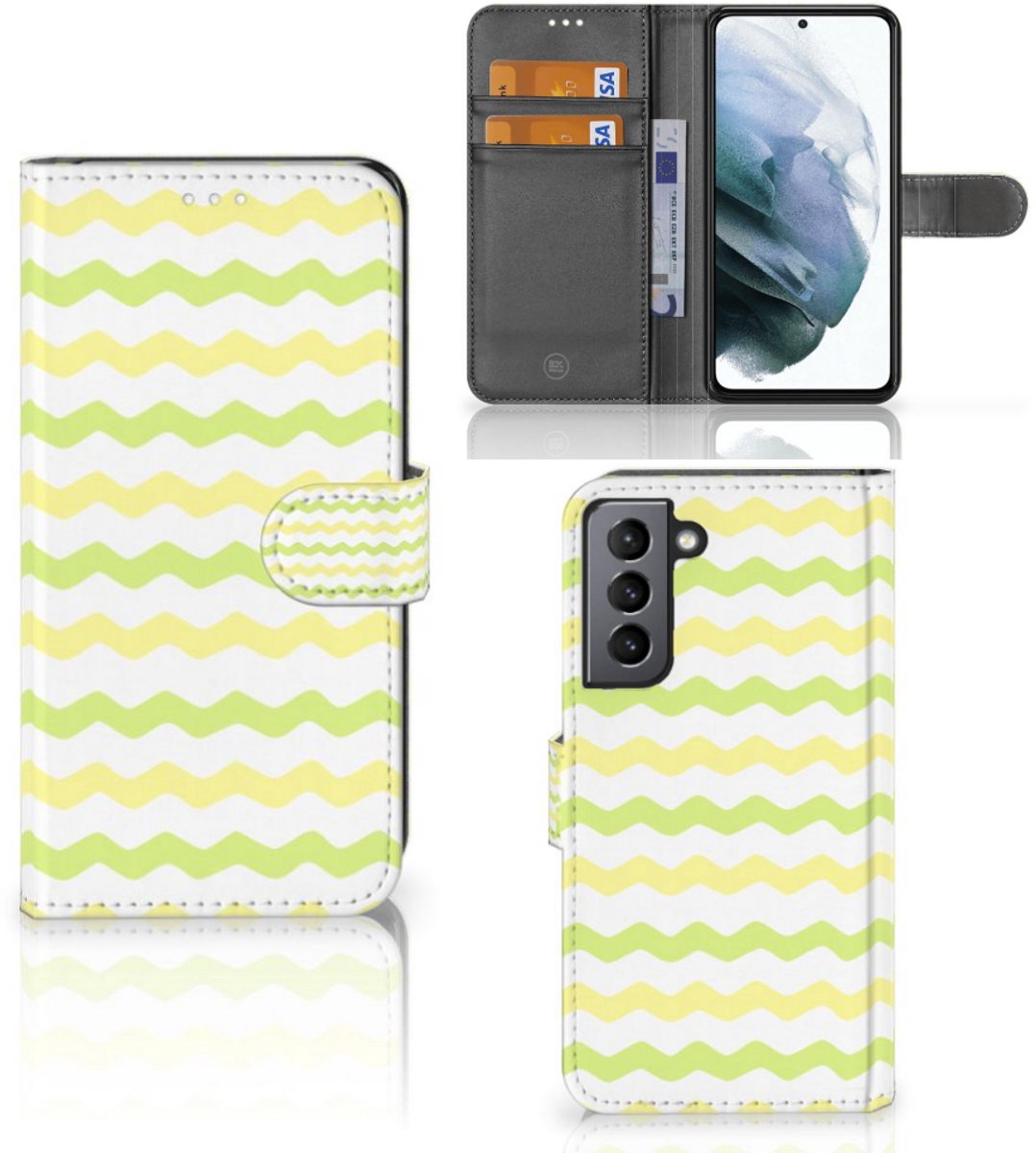 Samsung Galaxy S21 FE Telefoon Hoesje Waves Yellow