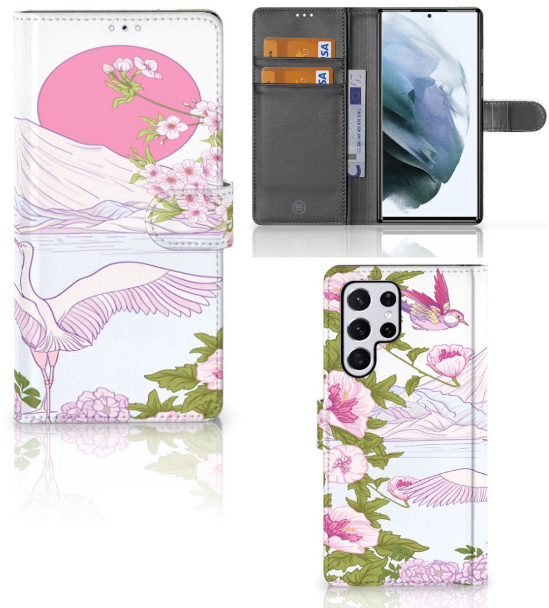 Samsung Galaxy S22 Ultra Telefoonhoesje met Pasjes Bird Standing