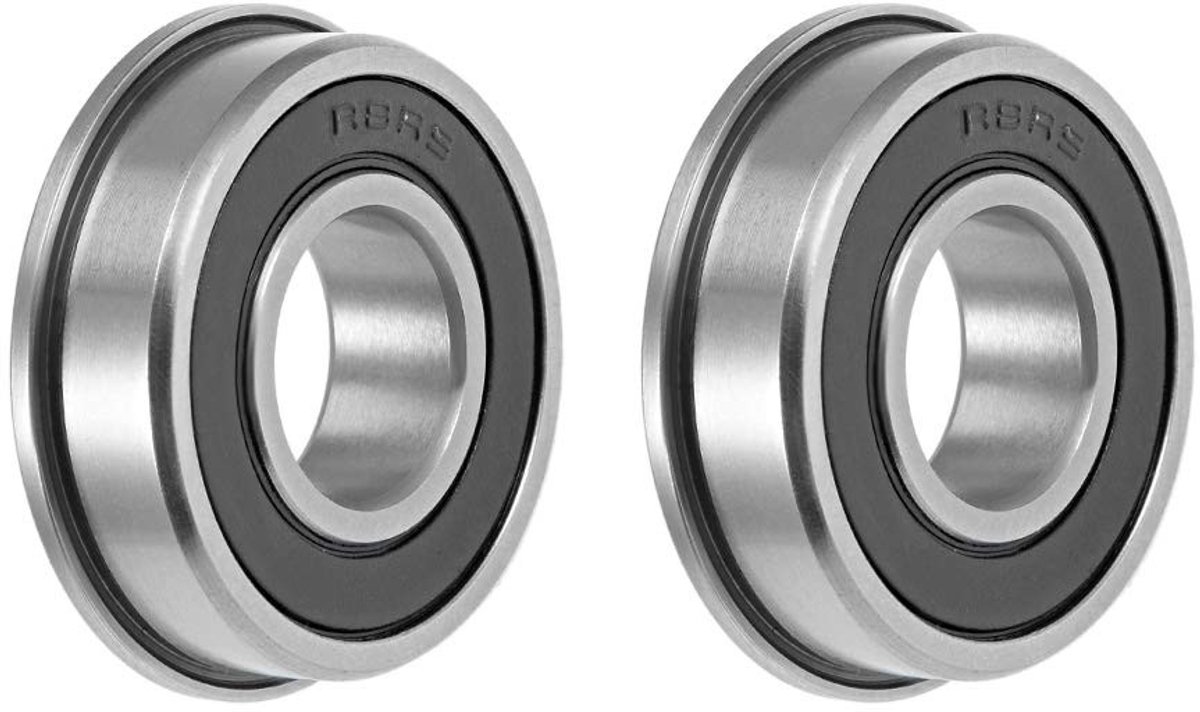 Cosensi - Flenskogellagers - ABEC-3 - Hoogwaardige kwaliteit - 2 stuks - Chrome - Geschikt voor diverse toepassingen - Rubber afscherming