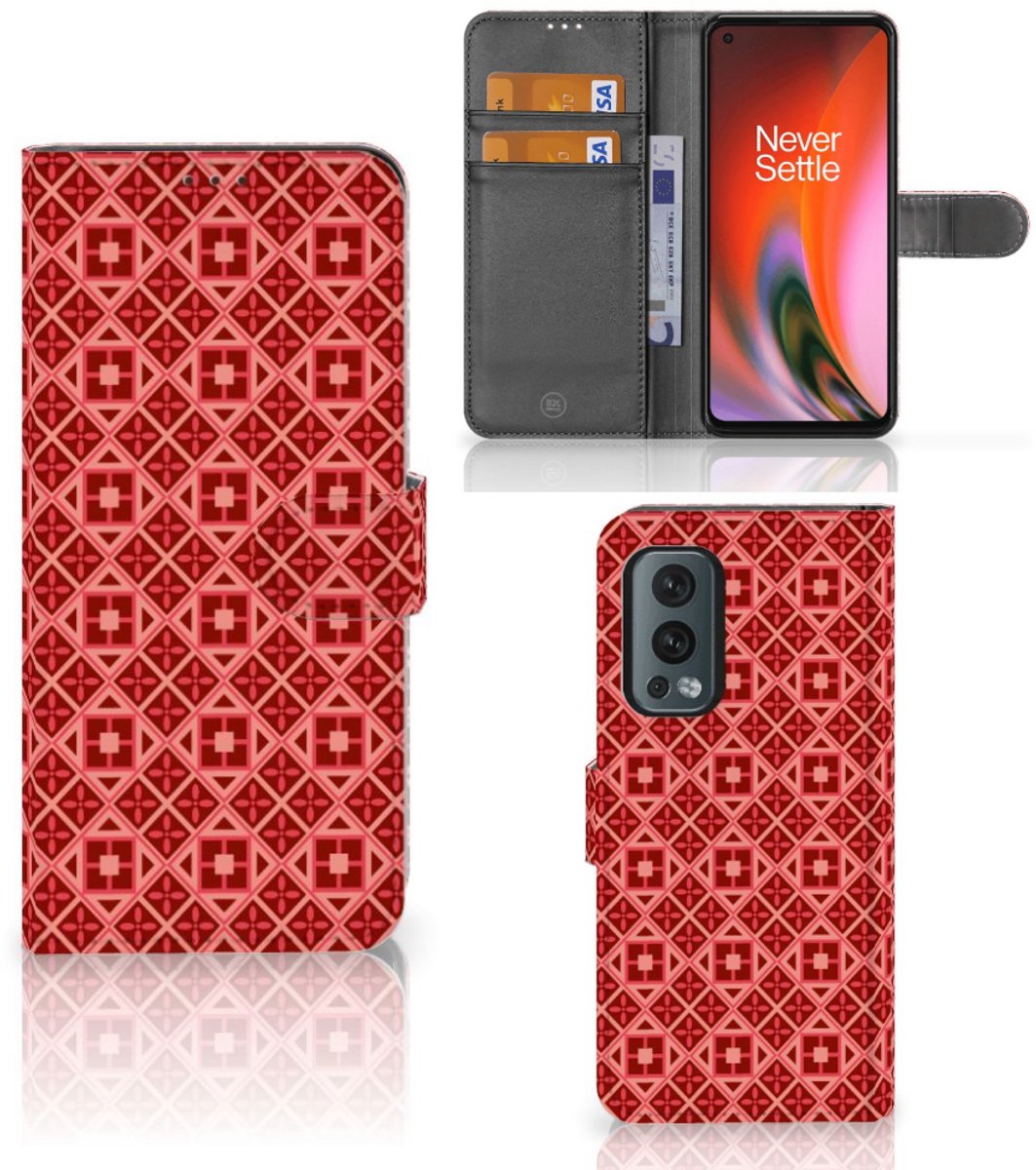 OnePlus Nord 2 5G Telefoon Hoesje Batik Rood