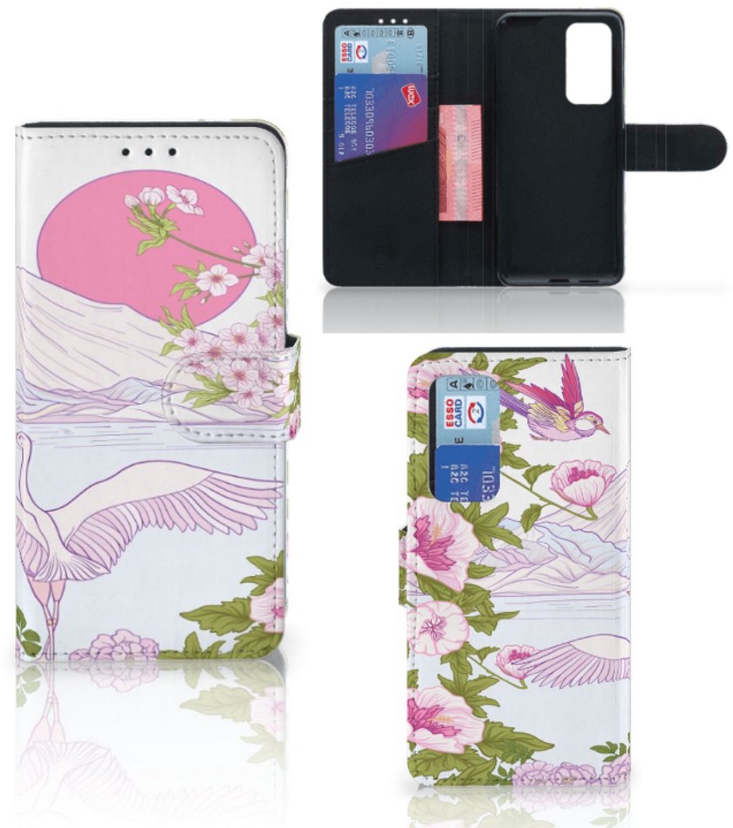 Huawei P40 Telefoonhoesje met Pasjes Bird Standing
