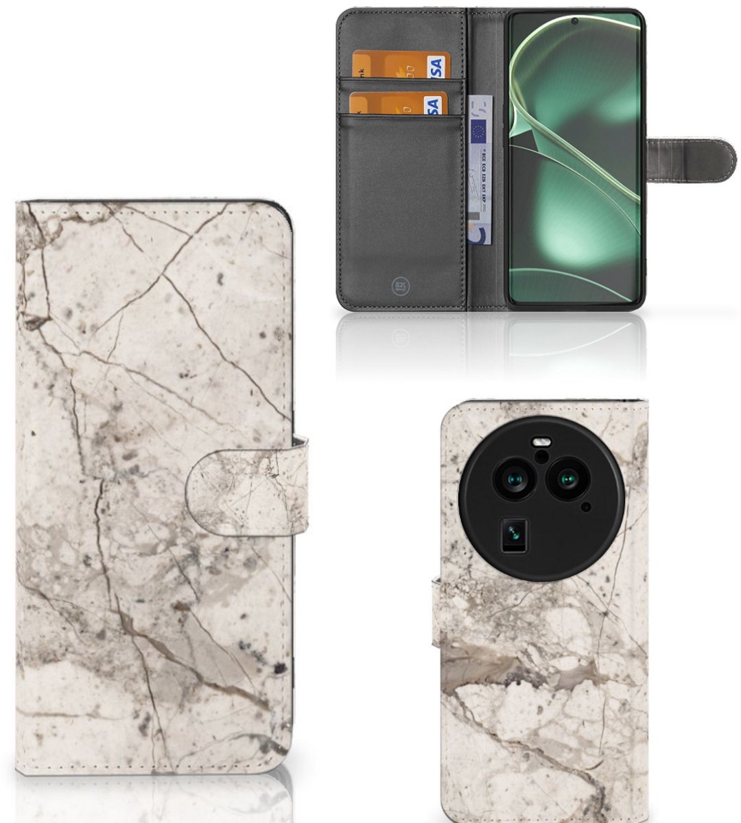 OPPO Find X6 Pro Bookcase Marmer Beige