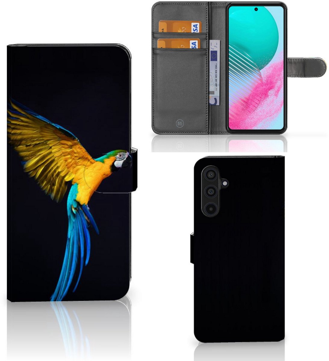 Samsung Galaxy M54 Telefoonhoesje met Pasjes Papegaai