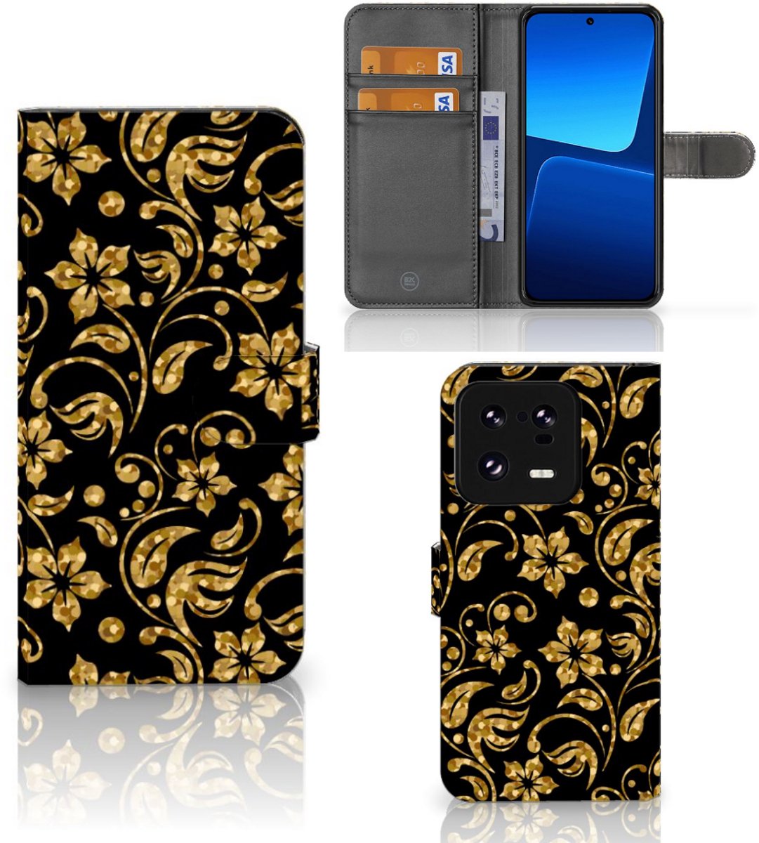 Xiaomi 13 Pro Hoesje Gouden Bloemen