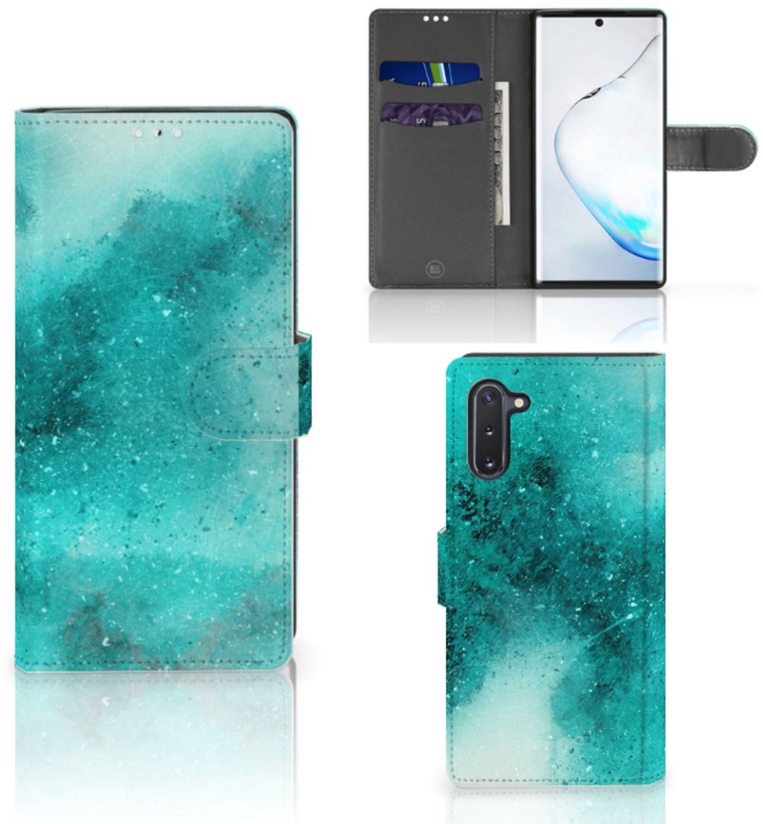 Book Case voor Hoesje Samsung Galaxy Note 10 Painting Blue