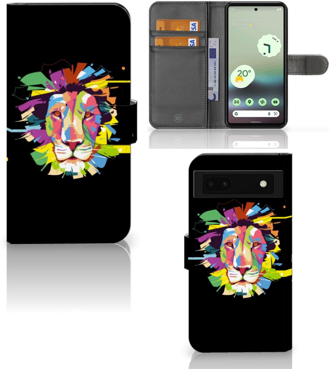 Google Pixel 6A Leuk Hoesje Lion Color