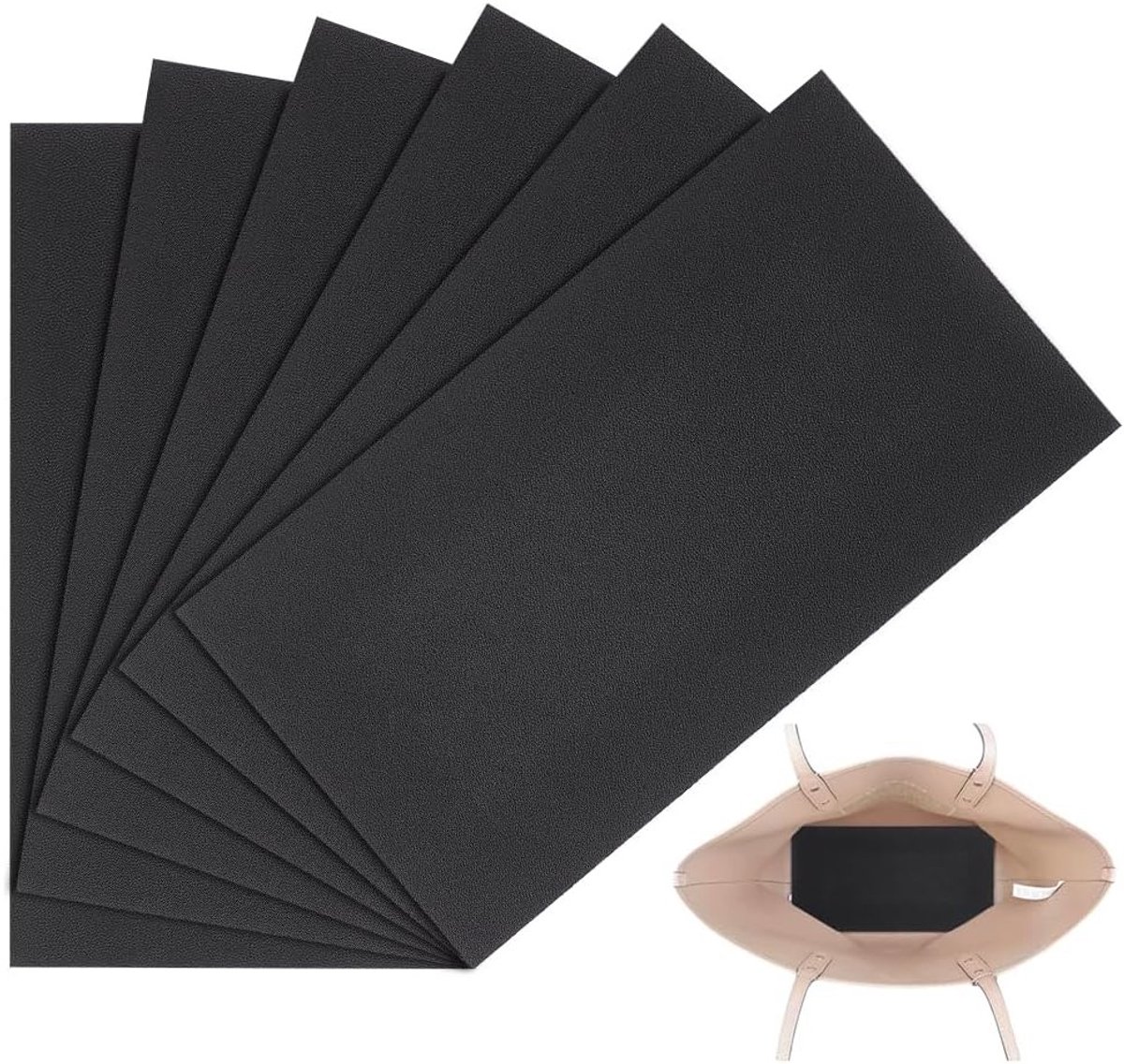 Zwarte Handtas Basisvormer - 6 Stuks Plastic Stabilizer voor Portemonnee en Tas Liner, Rechthoekige Vormen voor Optimale Stevigheid
