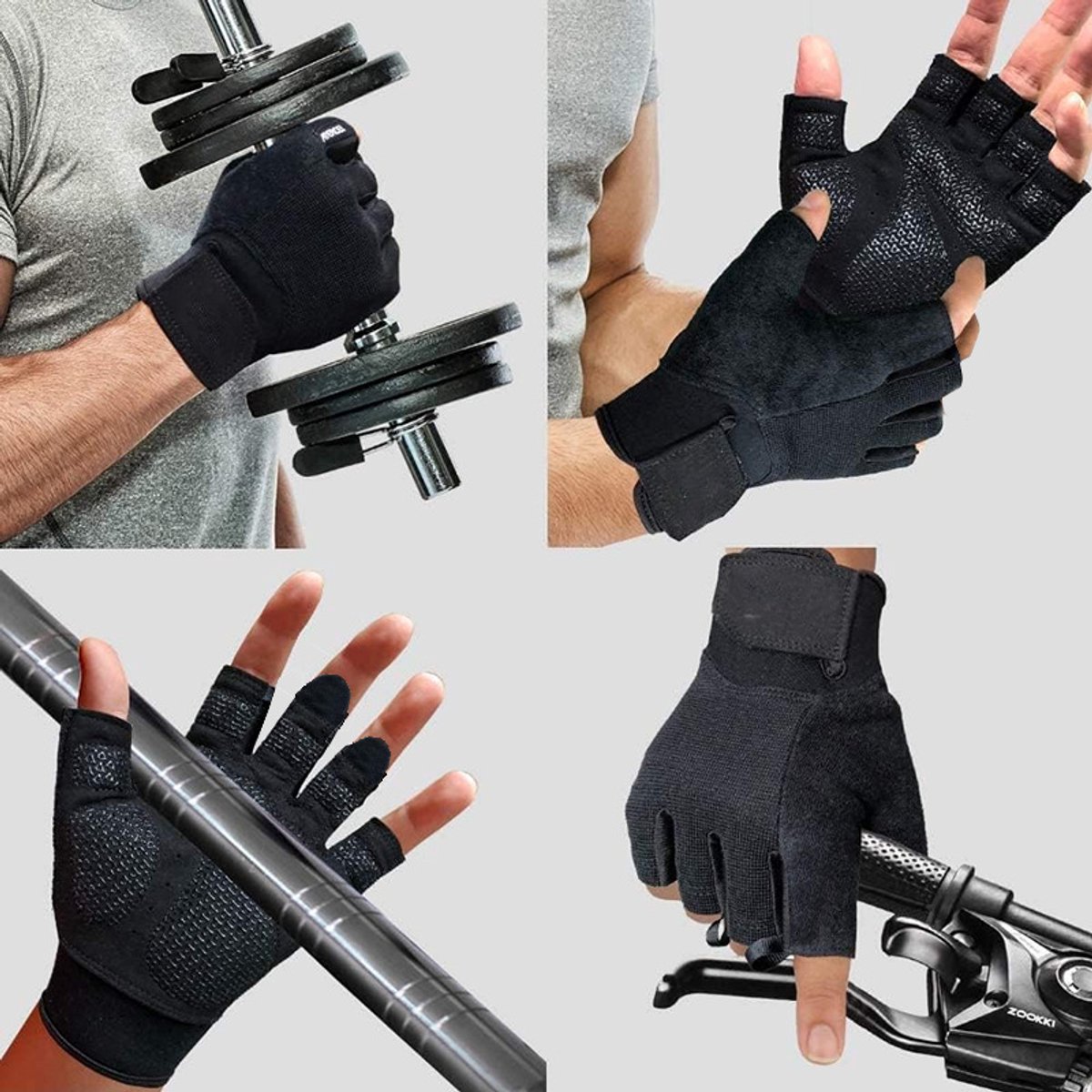 Unisex Sporthandschoenen — Ideaal voor gewichtheffen en fietsen; ook geschikt voor fitness, krachttraining en MMA; ademend, comfortabel en nauwsluitend (Maat XL, Zwart) — cadeau in Sport & Outdoor - foto 4