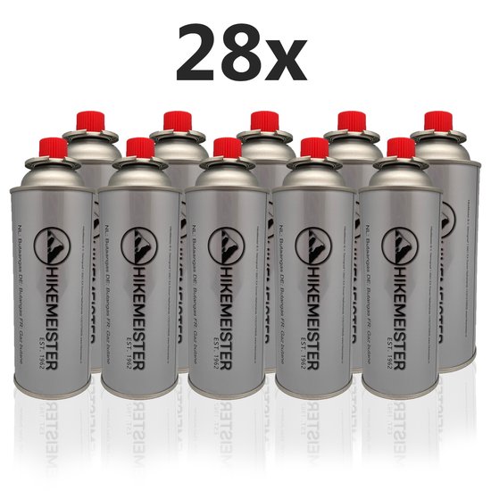 HikeMeister ® Butaan camping gasbus 28 stuks voordeelverpakking - 227g - Geschikt voor camping kookstel - Noodpakket van Hikemeister — afbeelding 3