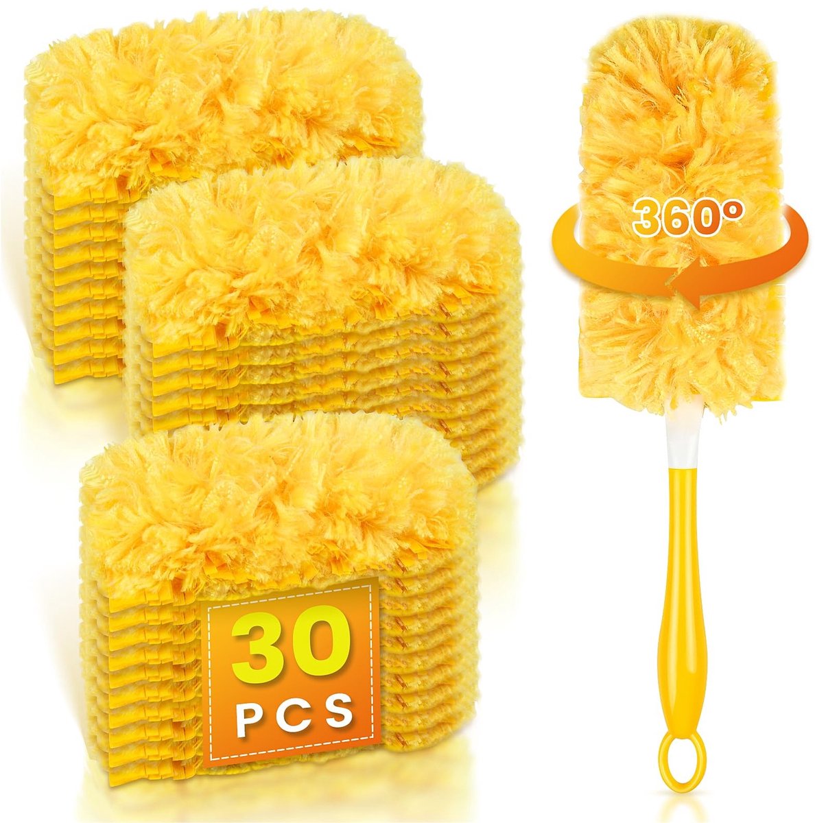 NTHProducts - Swiffer Dust Magnet - Stofreiniging - Verbeterde grip - Geel - Vervangwipes - Ideaal voor stof verwijderen - 30 stuks