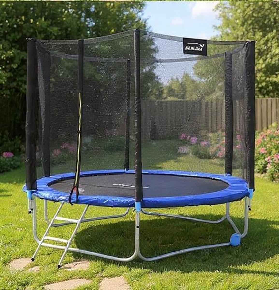 Trampoline voor Buiten 244 cm met Veiligheidsnet en Ladder – Recreatie Tuintrampoline met Verzinkt Metalen Frame, Antislip Ladder, Gebogen Poten en Hoog Elastisch Springdoek – voor Kinderen & Volwassenen – Urbanhome