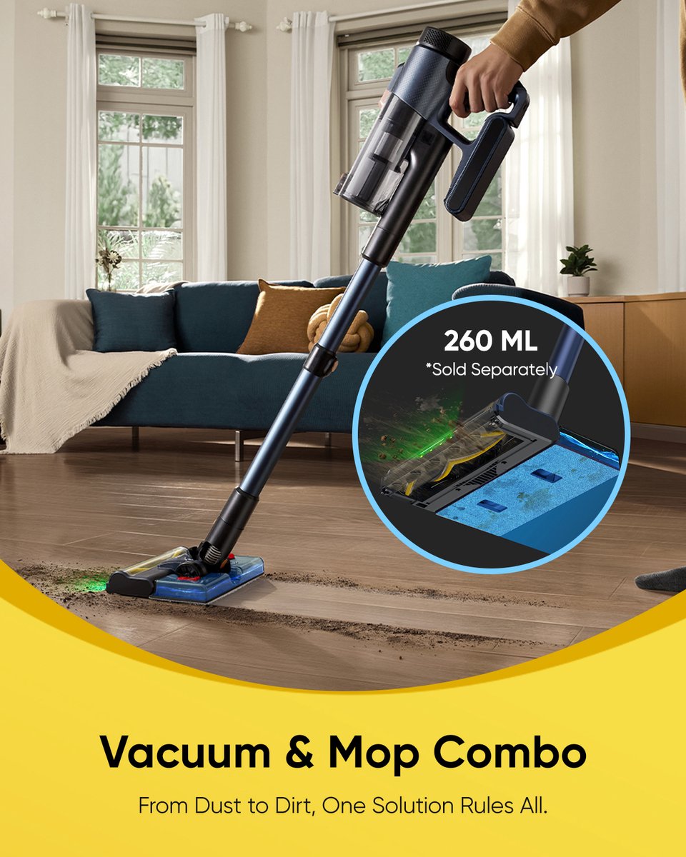 Vactidy Blitz V12 - Draadloze steelstofzuiger - 120 AW, 70 kPa, 600 W - Gebruiksduur 55 min - LED-display - Stofreservoir van 1 liter – foto 7