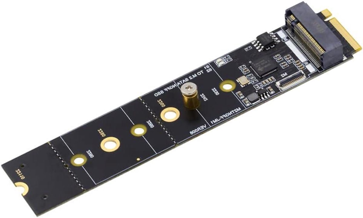 SATA NGFF SSD Adapter - NVME Converter Kaart - Desktop Uitbreiding - Ondersteunt 4 SSD Maten