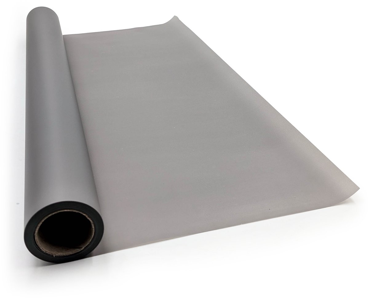 mech-mech Matte 90's - Floristischer Matfolie - Grijs - 58cm x 20m - Waterdicht