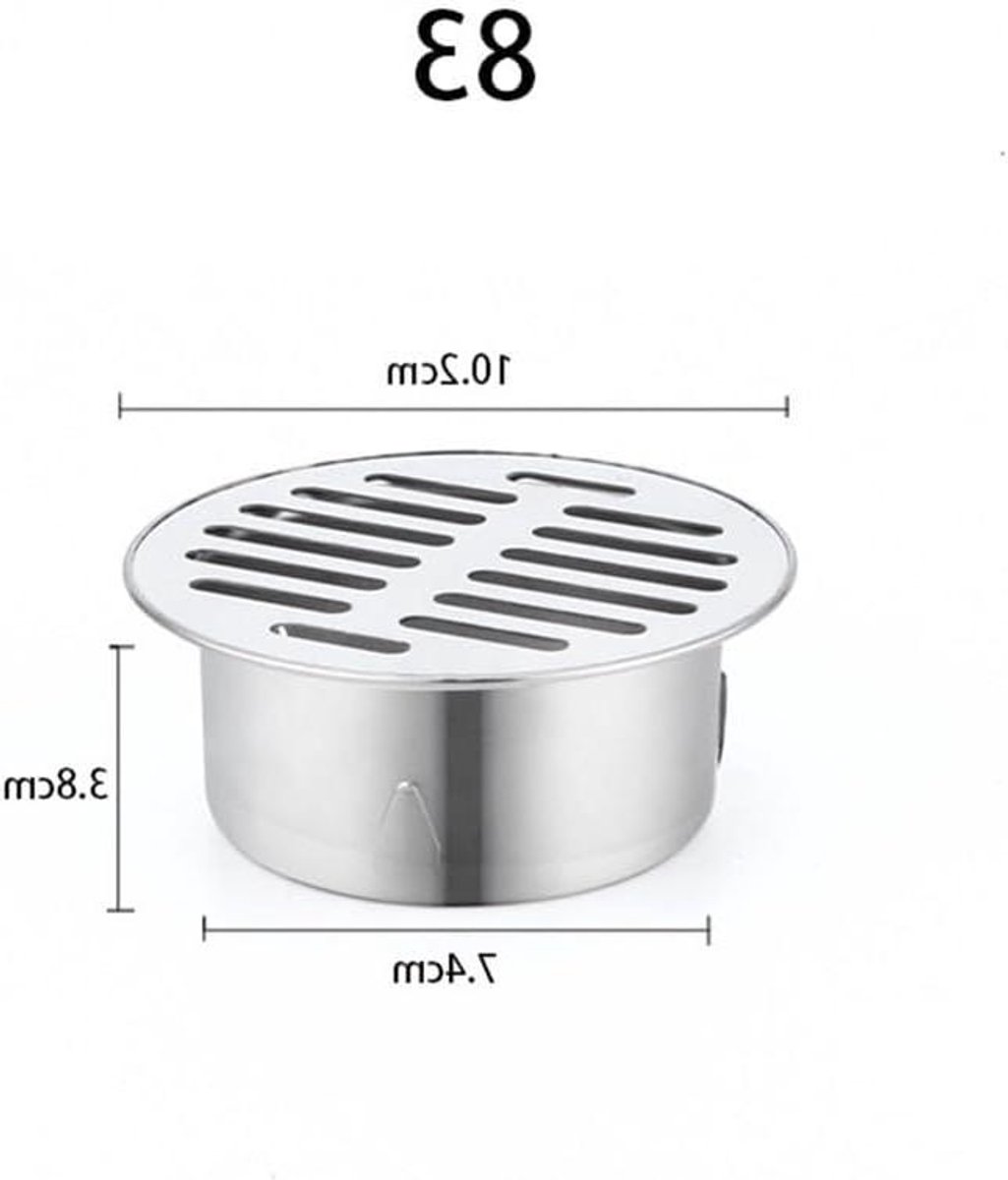 Vloer Afvoer - Afvoerputje Douche - Buitenruimte Afvoeren - Anti-verstopping Hol Ontwerp - Ø83 mm - Zilver