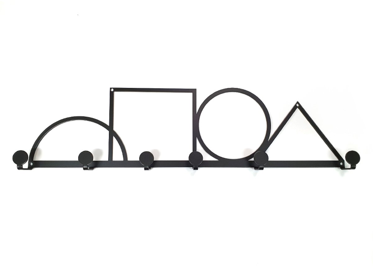 Decorizzly Figury - Geometrische Wandhaak - Zwart - Poedercoating