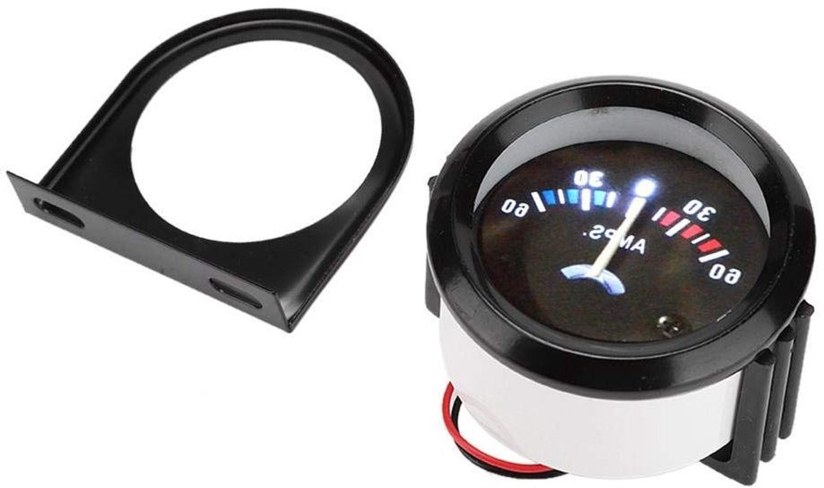 Ampèremeter Gauge - Voltmeter AMP Meter - Auto Elektronica Monitoren - 60-0-60A Bereik - 52mm - Zwart
