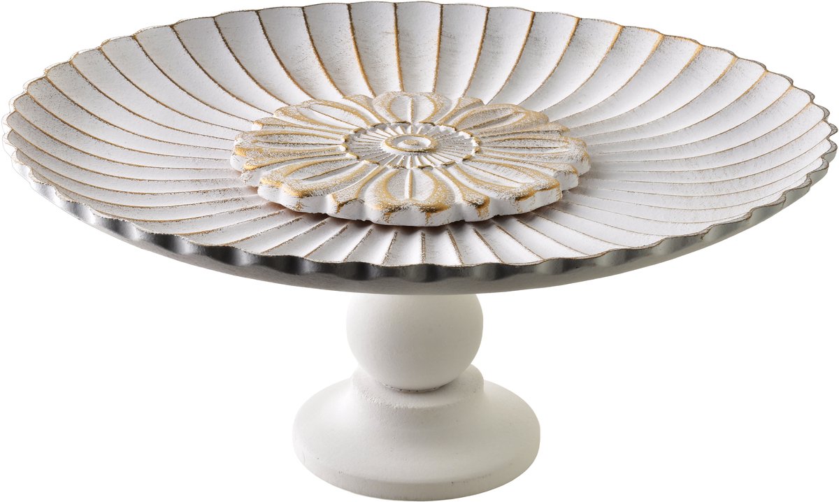 Mondex DAZ - Decoratieve Schaal - Wit - Goud - MDF