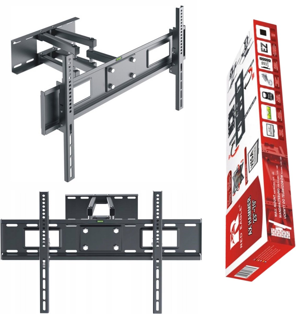 Red Eagle HAMMER Serie - Bevestigingsbeugel voor TV - 23-70 inch - Draaibaar - VESA 600x400
