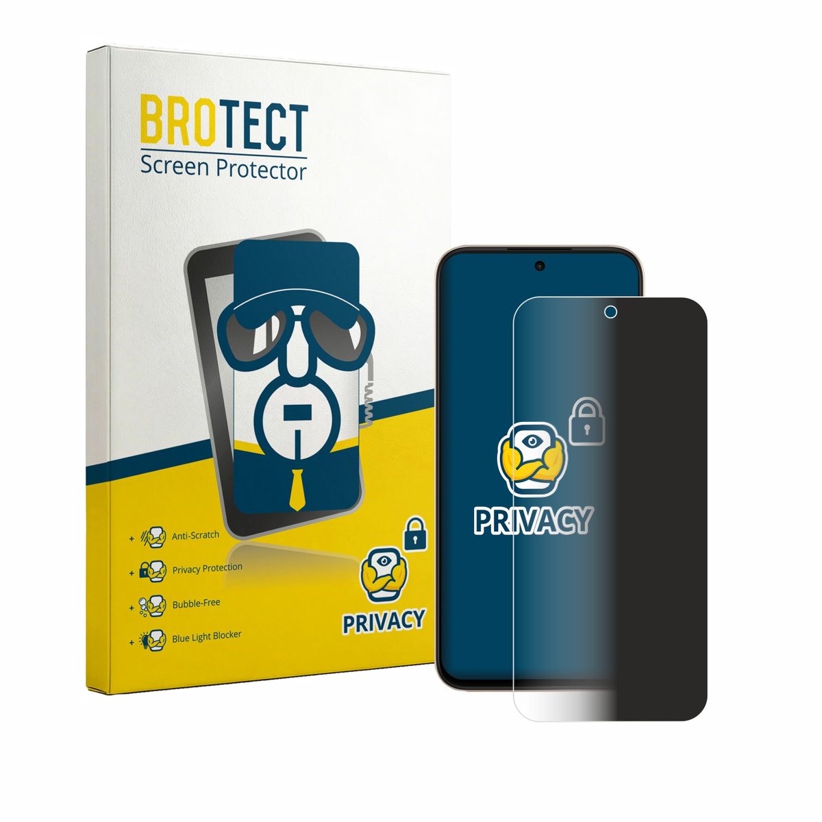 BROTECT - privacy screenprotector voor Oppo A6t Pro 4G - Folie Beschermfolie Blauwlichtfilter