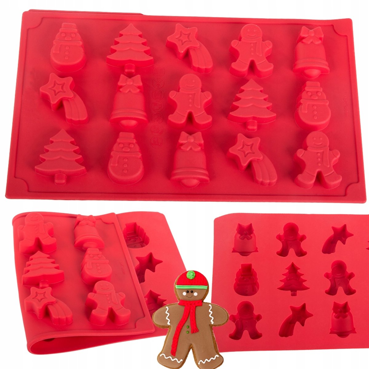 Hangzhou A Link Star Technology - Silikon Bakvorm - Kerst Set - Rood