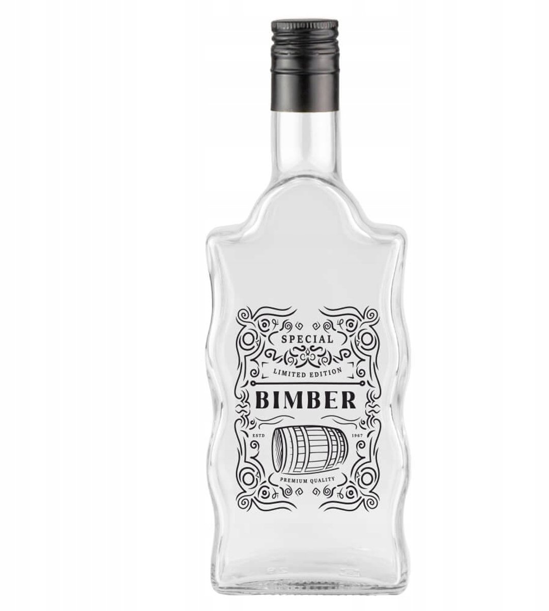 Bimberek Warta Fala Serie - Glazen Fles - 500ml - Nadruk Bimber