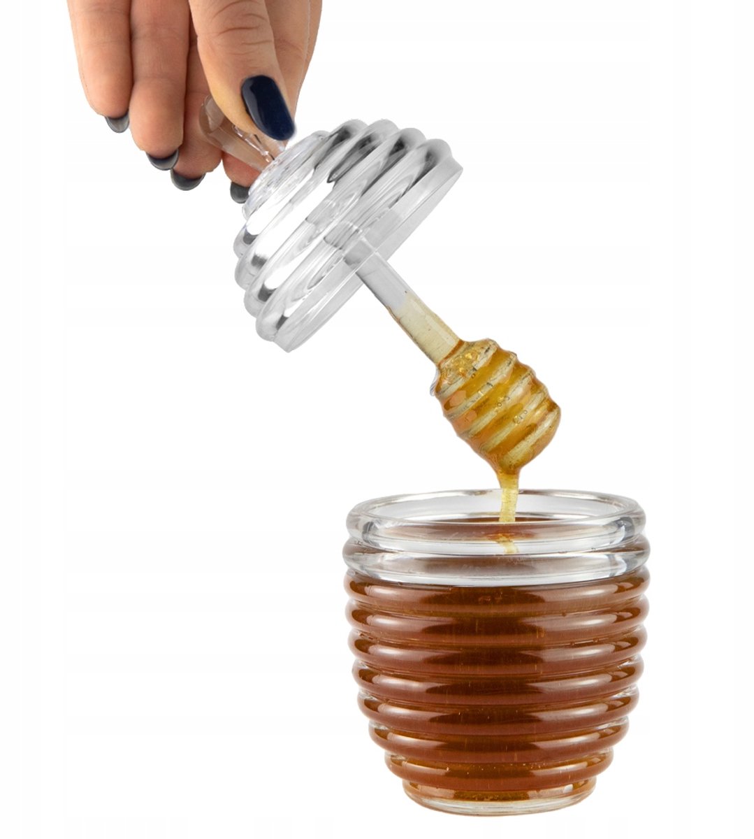 Glazen pot met lepel voor honing - 200 ml