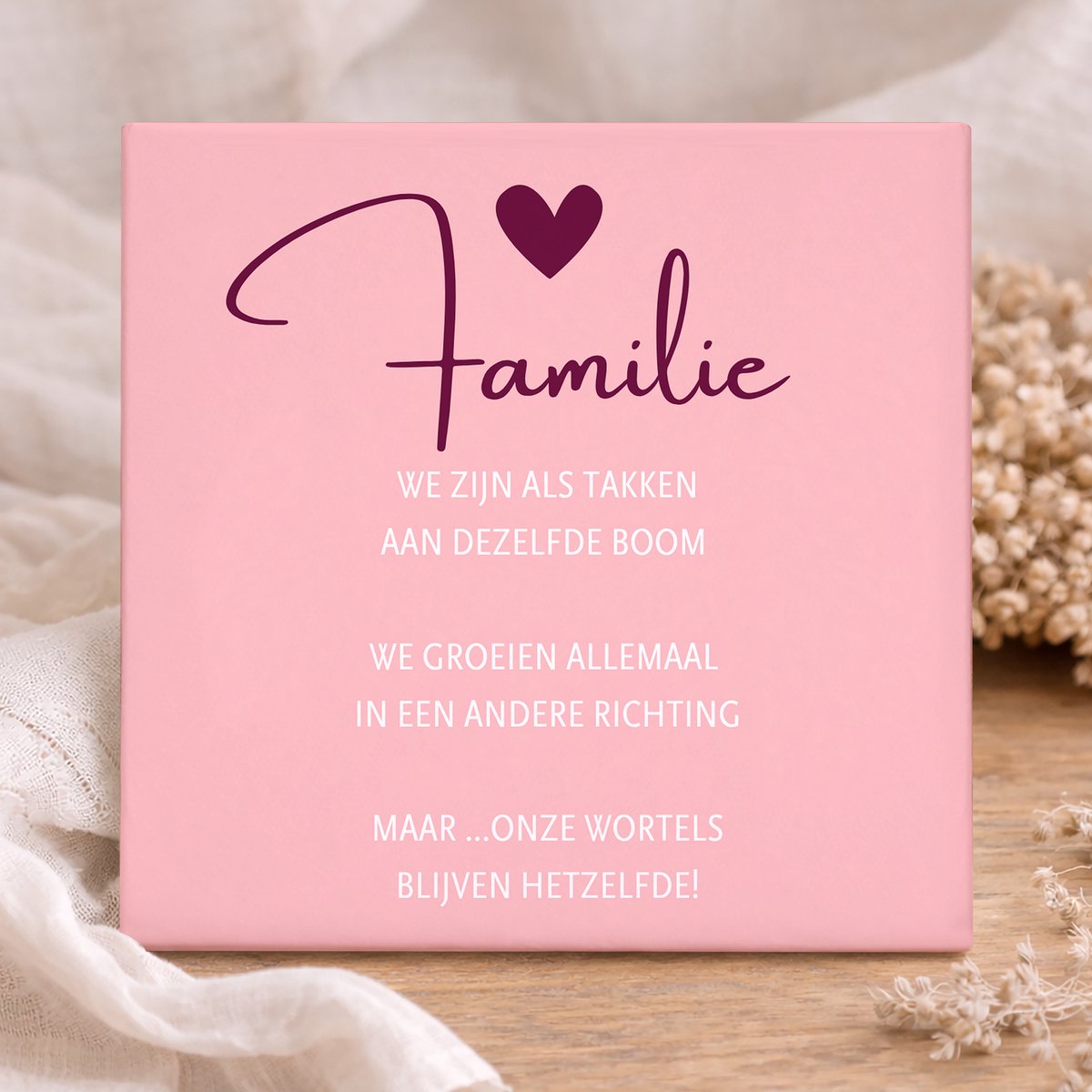 Printazzy - Tegeltjes Met Tekst - Keramische Tegel - Familie - Emotioneel Cadeau - Woondecoratie - Moederdag - Vaderdag - Spreuken Tegels - Lief