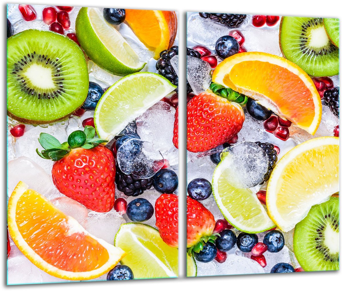 TMK ArtDeko - Glazen Snijplank - 2x 30x52cm - Fruitmotief