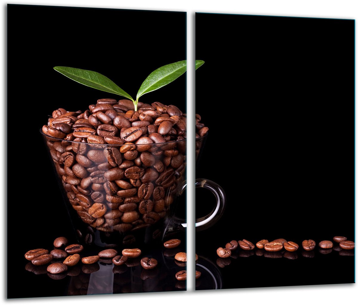 TMK ArtDeko - Serie - Glazen Snijplank - 2x 30x52 Koffie - Beschermplaat