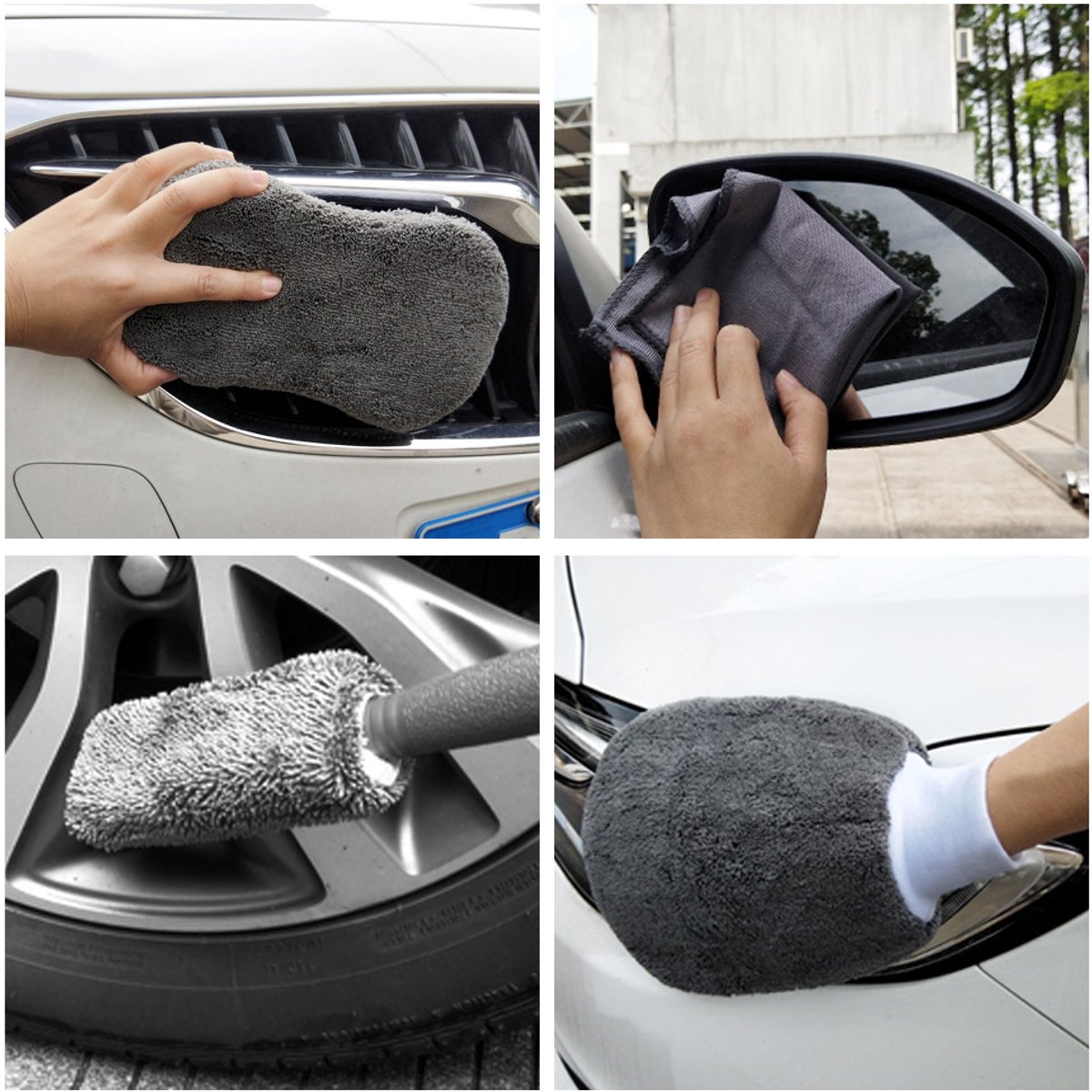 TLVX Auto Schoonmaak Set Incl. 120ml Nano Coating Spray Fles / Car Cleaning Kit / Krasvrij Wassen / Professionele Autoreiniging / Ultieme Glans / Keramisch / Velgen Schoonmaken / Microvezel Washand / Borstel / Spons / Doeken / Polish Pads / 12-Delig – foto 4