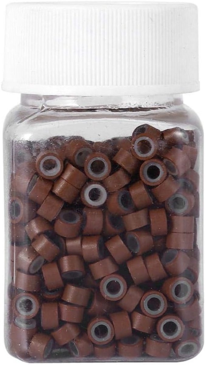 500 Stuks 5mm Haarverlenging Ringen, Siliconen Gevoerde Link Ringen voor Menselijk Haar, Kleurvariaties en Geen Slip Garantie
