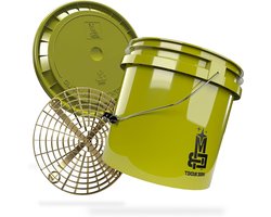 Autowas Emmer - Wasemmer Set - Auto Grondig Wassen - Met Grit Guard Inzet - 13 Liter - Kaki Goud