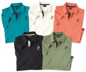 ATLAS FOR MEN - Set van 5 polo’s Pacific Island - Heren - Verkrijgbaar in grote maten - XL