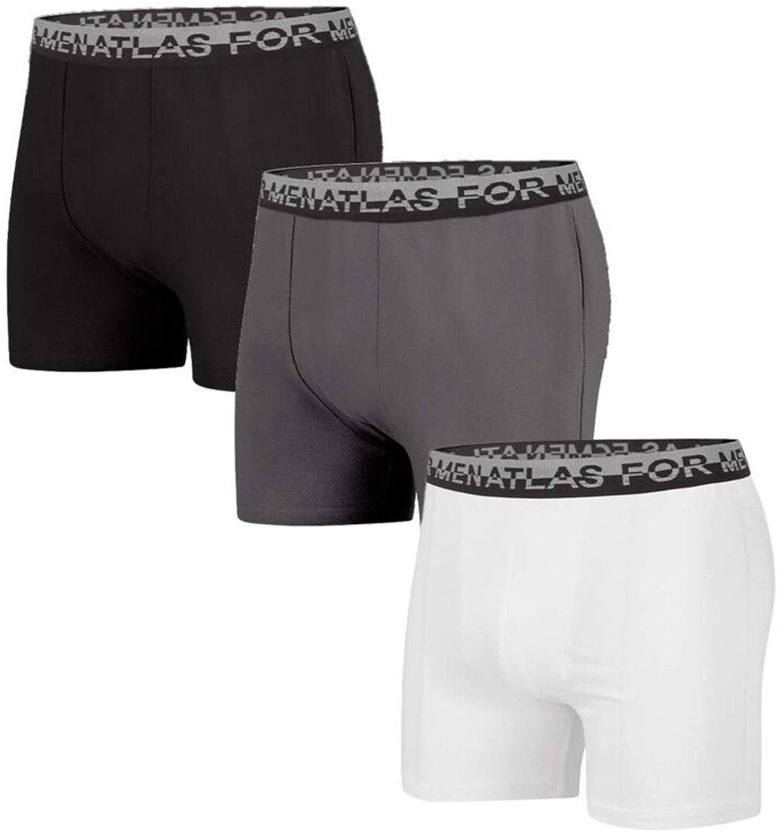 ATLAS FOR MEN - Set van 3 stretch boxers comfort - Heren - Verkrijgbaar in grote maten - 3XL