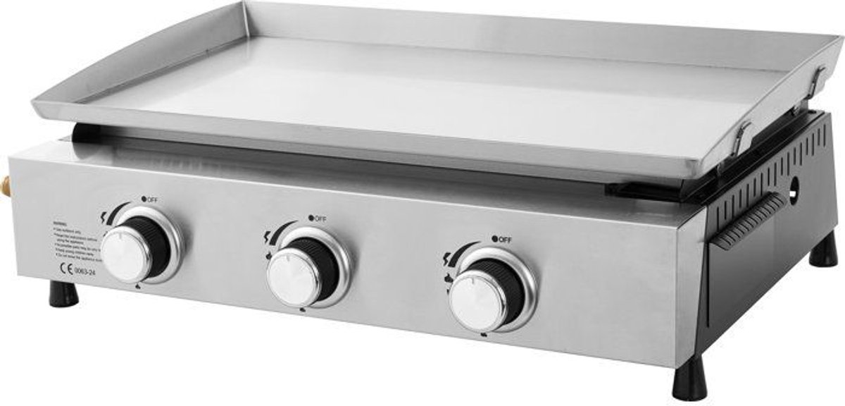 Gasgrill - Kookbox - Faro - 3 branders - Kookoppervlak: 61 x 35 cm - Stalen kom - Roestvrij staal