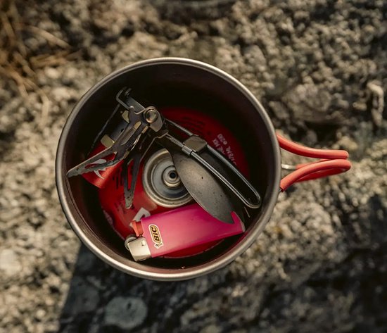 Robens Fire Wisp Solo Kookset UL - Kookset - Ultralicht - Titanium - Compact - Gascartridge opbergbaar — afbeelding 5