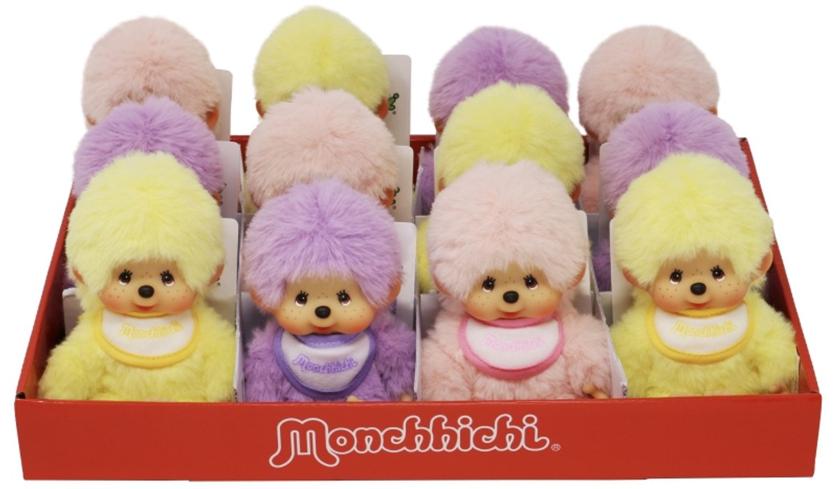 Monchhichi met slab 15 cm - pastel geel