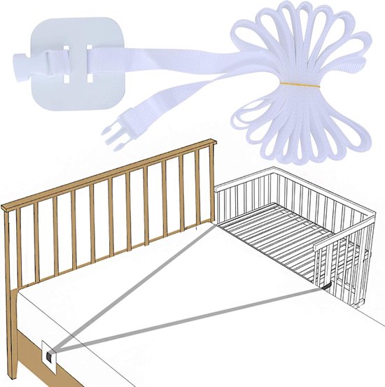 Riem pour lit bébé - Fixation au lit d'appoint - Riem pour sommier tapissier - 2,5 cm × 6 m - Ceinture fixe pour lit enfant - Ceinture pour sommier tapissier pour lit d'appoint
