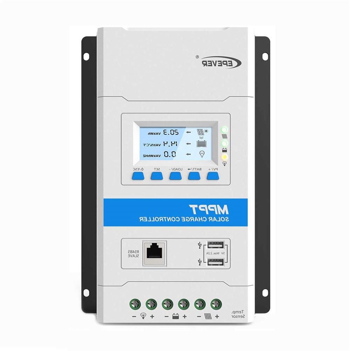 MPPT Solar Charge Controller - Laadregelaar Zonnepaneel - Zonne-energiesysteem Beheer - Automatische Systeemvoltage Identificatie - 40A - Zwart