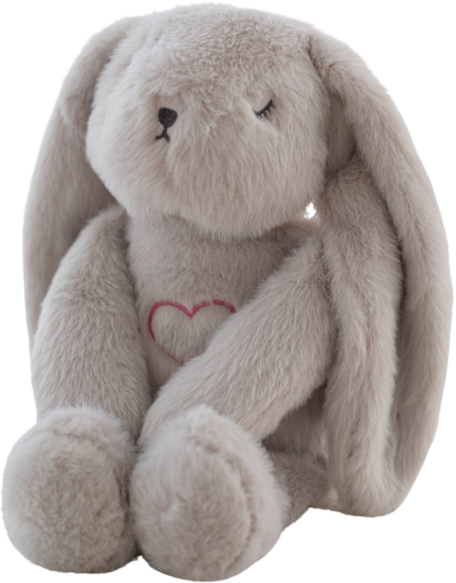 Lulla Bunny Slaapknuffel Grijs – met natuurlijke hartslag & ademhaling – Slaaphulp – Werkt tot 12 uur – Hypoallergeen & Wasbaar – Voor Baby, Prematuur & Kind