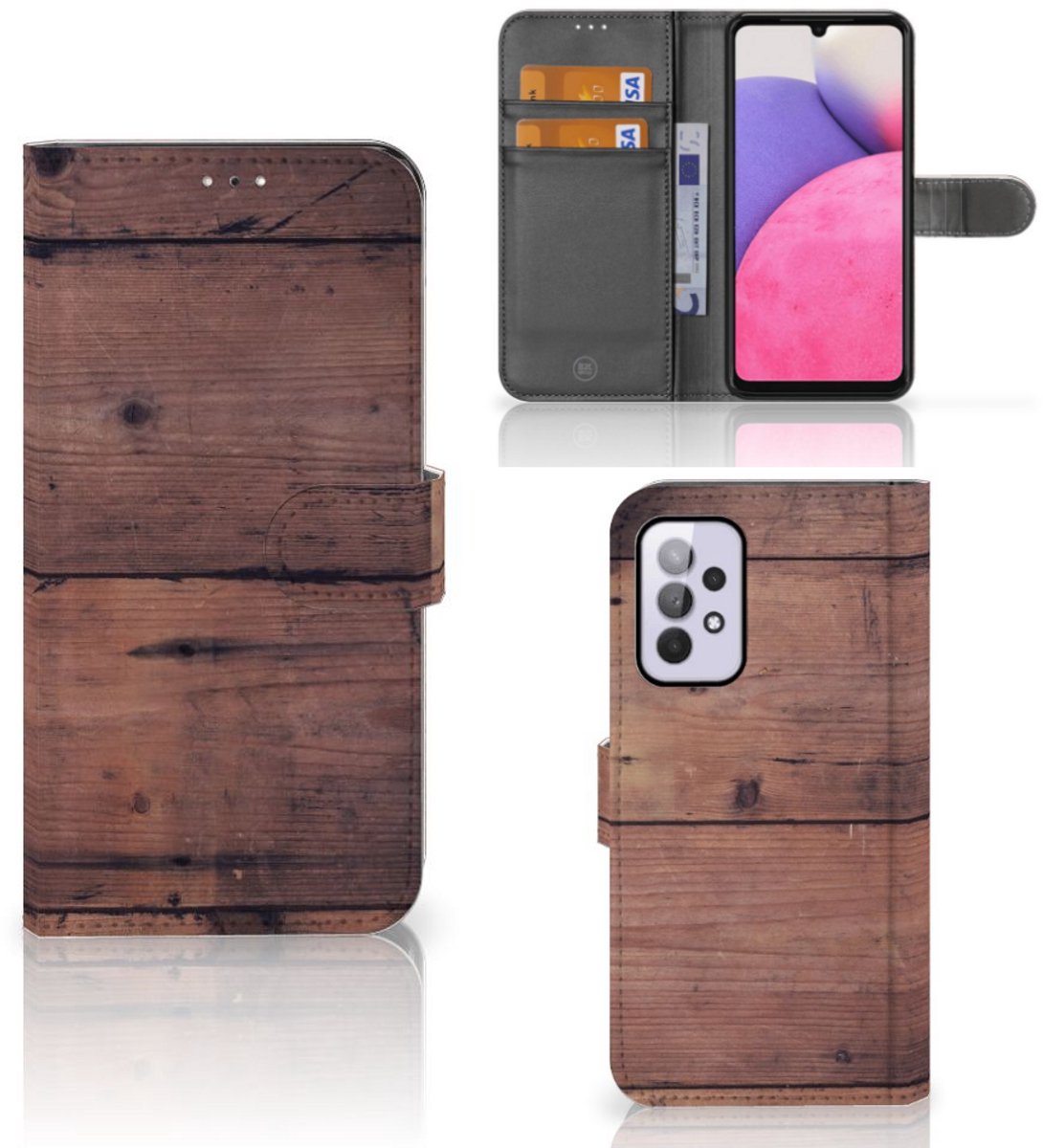 Samsung Galaxy A33 5G Book Style Case Old Wood