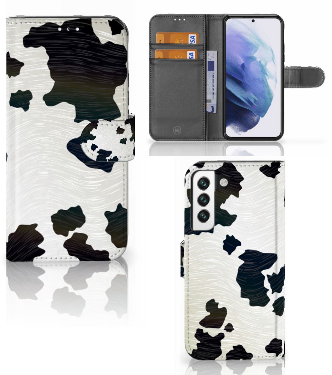 Samsung Galaxy S22 Telefoonhoesje met Pasjes Koeienvlekken