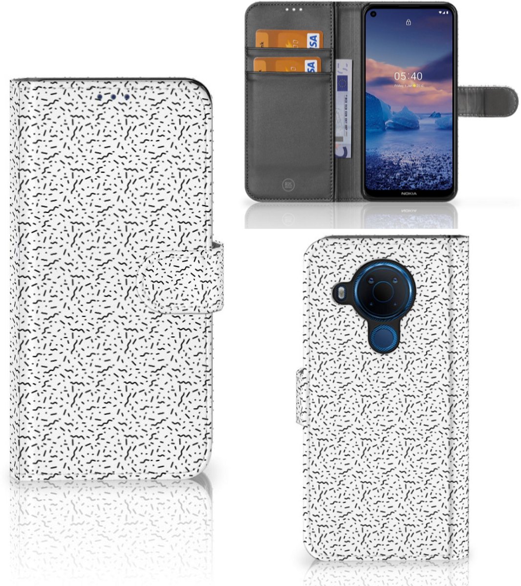 Nokia 5.4 Telefoon Hoesje Stripes Dots