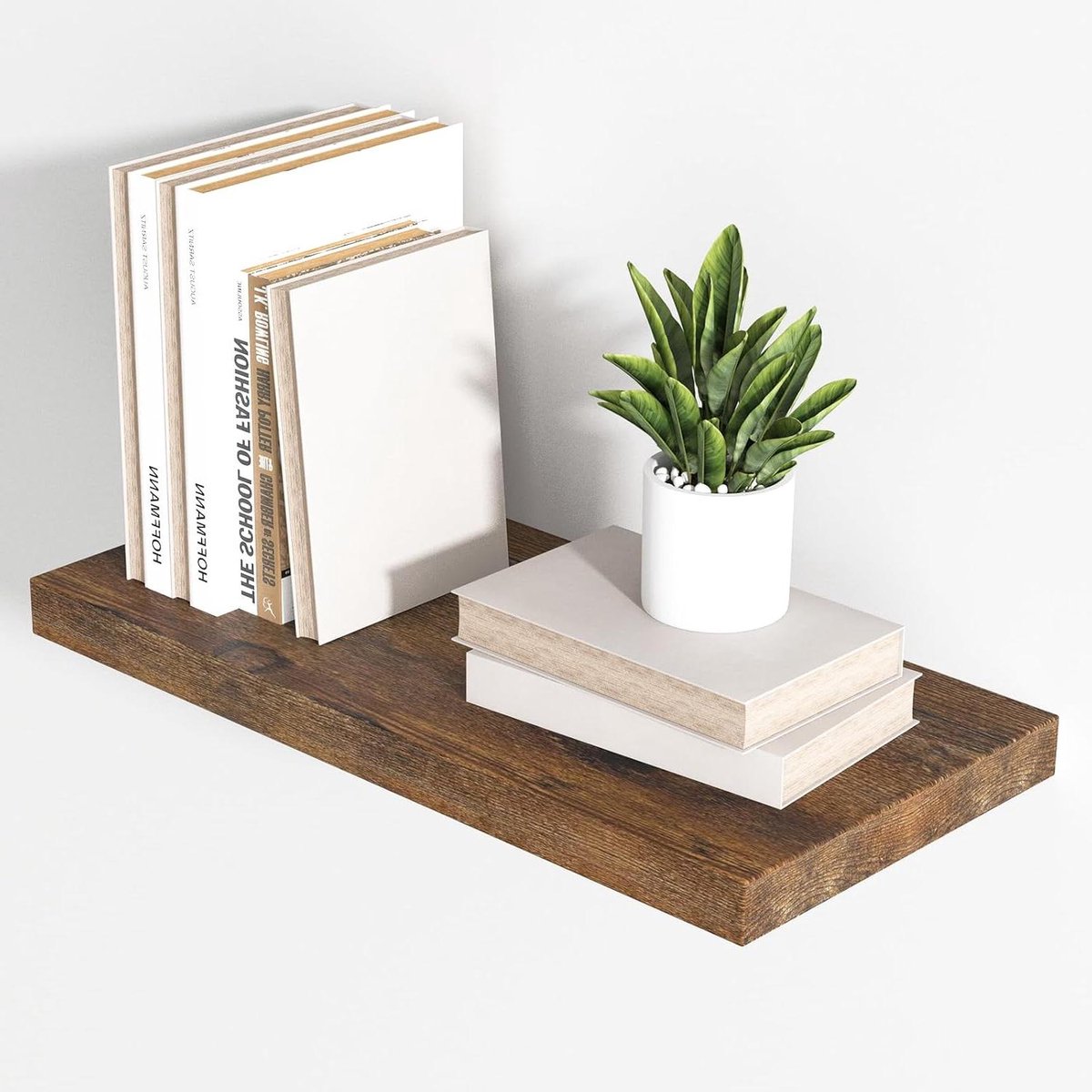 Zwevend rek - Wandrek - Opbergen en decoreren - Onzichtbare houders - 61 x 30 cm - Bruin