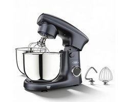 Keukenmachine Krachtige Motor & Stijlvol Design voor Perfecte Resultaten – Keukenrobot met 2 RVS Kommen 4L en 5L en 10 Snelheden – Keukenmixer Stil & Duurzaam voor Mixen en Kneden | Ideaal voor Bakken & Dagelijks Gebruik