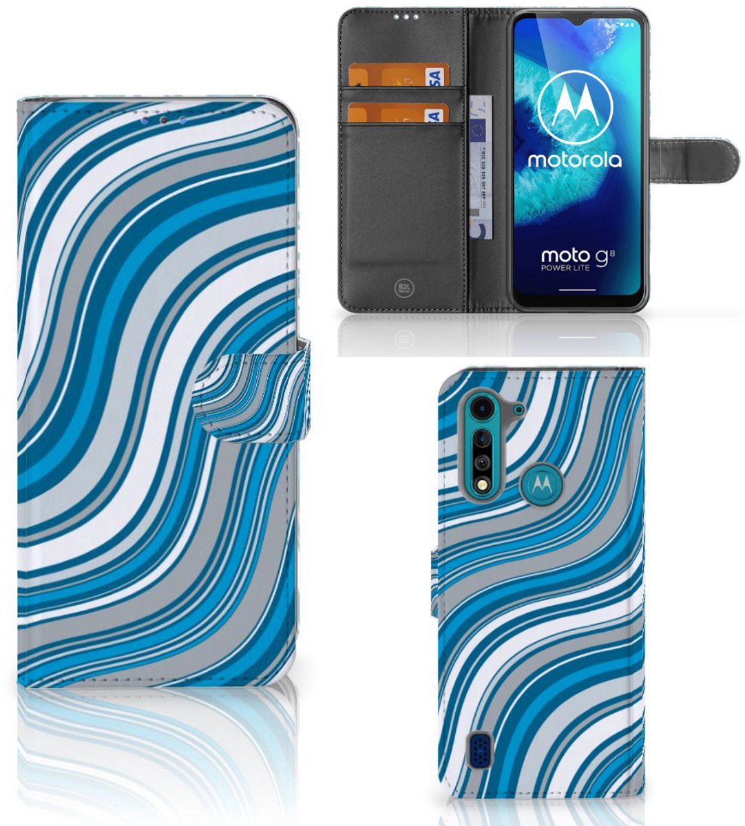 Motorola G8 Power Lite Telefoon Hoesje Waves Blue