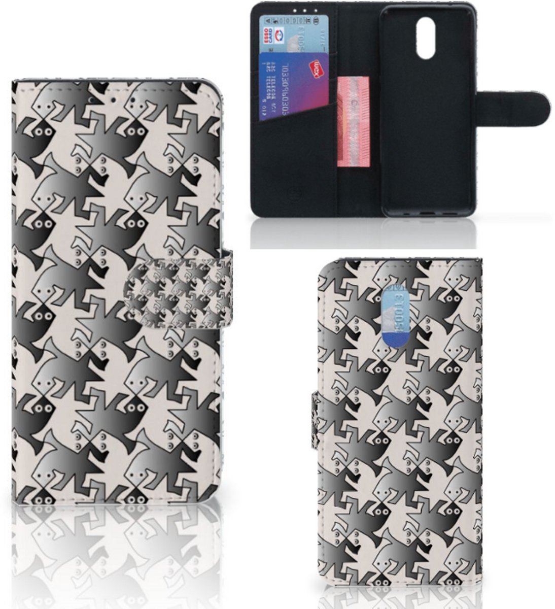 Nokia 2.3 Telefoonhoesje met Pasjes Salamander Grey