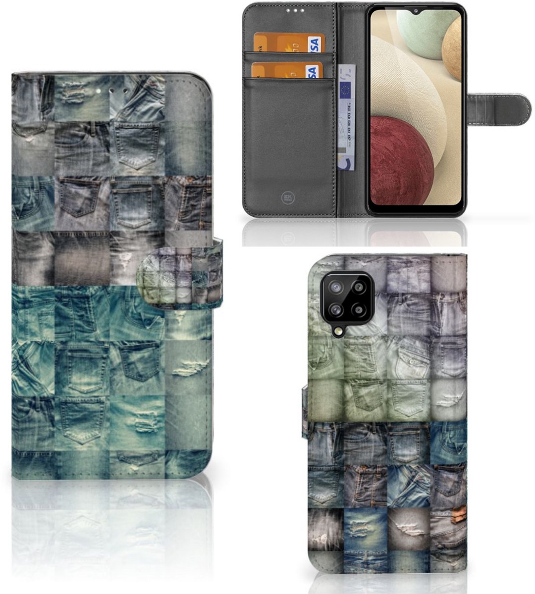 Wallet Case met Pasjes Samsung Galaxy A12 Spijkerbroeken