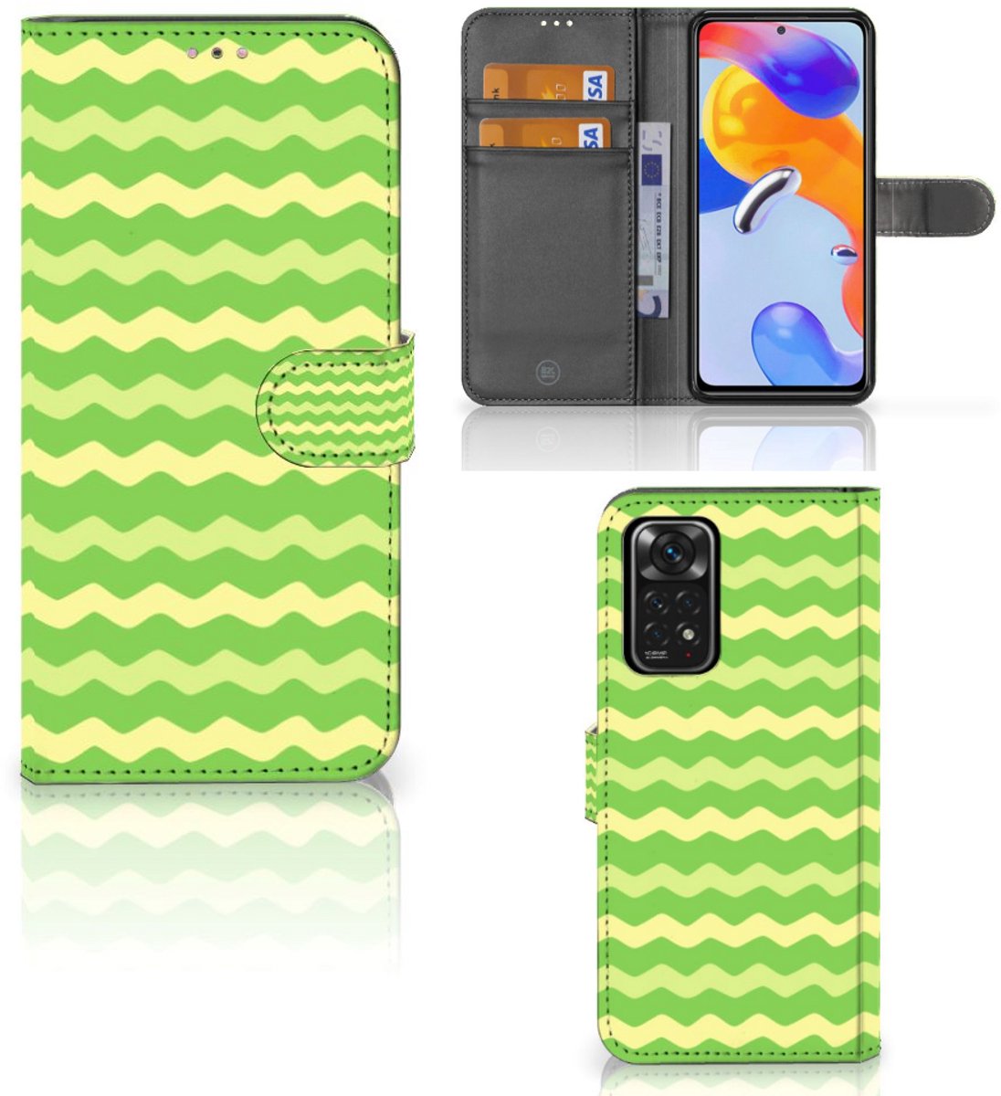 Xiaomi Redmi Note 11 Pro 5G/4G Telefoon Hoesje Waves Green